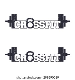Cross Fit Logo, Sign, With Grunge Texture Vector Illustration, Eps10, Easy To Edit