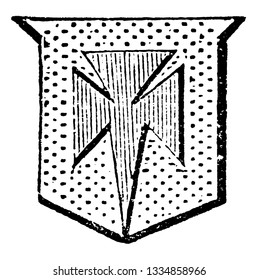 Cross Fitchy have dotted pattern, vintage line drawing or engraving illustration.