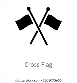 Concepto de icono de marca cruzada y de indicador