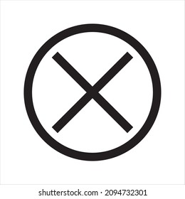 Cross. Flat cartoon style. Vector illustration. Flat no buttons. answer button.