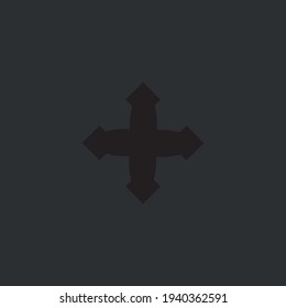 Cross flat icon. Christian religion symbol. Logo design element
