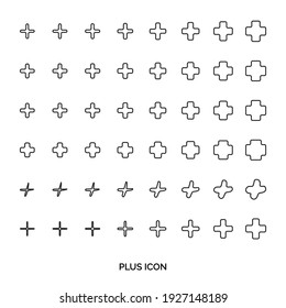 Cross Flat Icon Isolated. Plus Symbol, Subscribe Sign, Add Button, Medical, Hospital, First Care Logo, Sum Or Summary Vector Silhouette Isolated