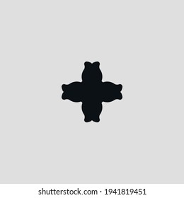 Cross flat icon. Simple style christian religion. Logo design element. T-shirt printing. eps10. Vector for sticker.
