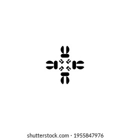 Cross flat icon. Simple style Christian religion. symbol. Logo design element. T-shirt printing. eps10. Vector for sticker.
