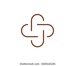 Cross flat icon. Thin line signs for design logo, visit card, etc. Single high-quality outline symbol for web design or mobile app. Medical outline pictogram.