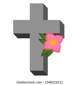 Cross flat illustration on white
