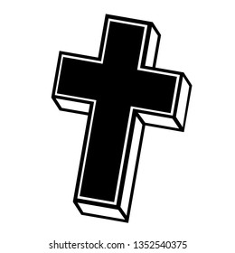 Cross flat illustration on white