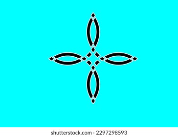 cross flat infinite design isolated on cyan background for icon logo. vector illustration.