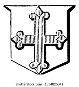 Cross Flory se utilizan más como carga en un escudo de armas, dibujo vintage de líneas o ilustración de grabado.