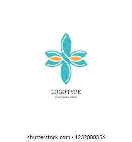 cross flower abstract logo
