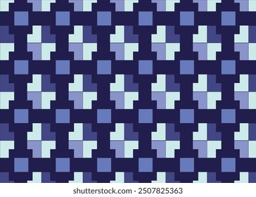 Cross flower pixel pattern vector background