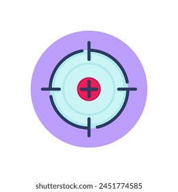 Icono de línea de enfoque cruzado. Objetivo, puntería de francotirador, signo de contorno de cruz. Precisión, objetivo, concepto de propósito. Elemento de símbolo de Ilustración vectorial para Diseños web y App