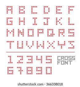 CROSS FONT
Cross Stitch Fonts And Numbers Are Ready To Use As Font, Text Line Or Head Line.