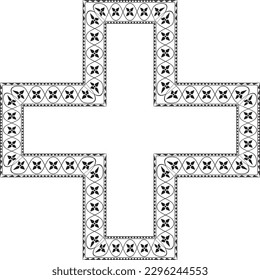 Cross Frame Flower cross frame vector border floral wedding royal filigree ornate art decoration black illustration design classic romantic birthday newborn new year easter mother day christmas
