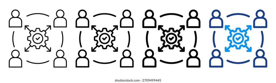 Cross Functional Icon Different Outline Collection Set