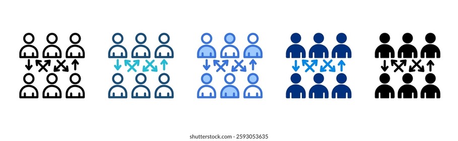 Cross functional icon set multiple style collection