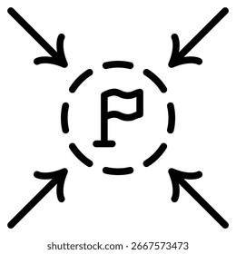 Ilustração de vetor de linha de ícone de integração multifuncional