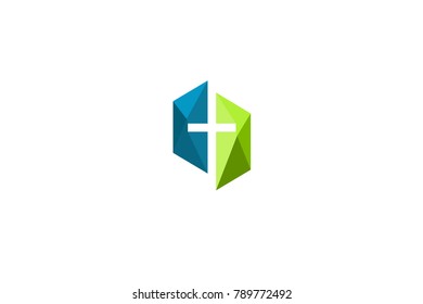 cross geometric logo template