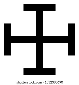 Cross gibbet resembling hindhead Cross monogram Religious cross icon black color vector illustration flat style simple image