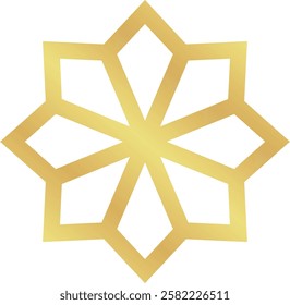Cross Gold Gradient Minimalist Islamic Geometric Pattern Star Frame for Ramadan and Eid Events