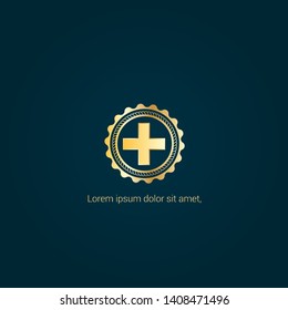 cross gold luxury logo. cross gold symbol