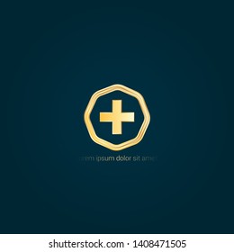 cross gold luxury logo. cross gold symbol