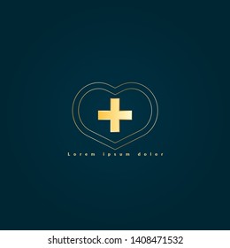 cross gold luxury logo. cross gold symbol