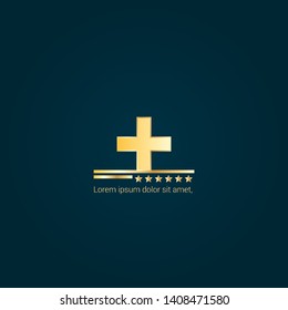 cross gold luxury logo. cross gold symbol