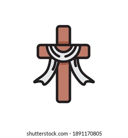 Cruzar. Golgotha・icono de color cruzado. Ilustración del vector