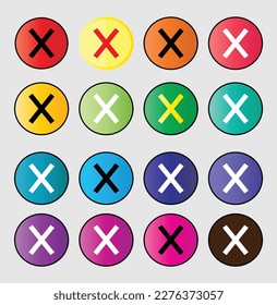 Cross Gradient button, stop symbol, cross icon vector download