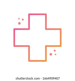 cross gradient style icon design of Medical care health emergency aid exam clinic and patient theme Vector illustration