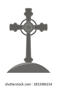 cross grave icon design, death tomb cementary and scary theme Vector illustration