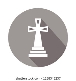 Cross of a gravestone on a gray background
