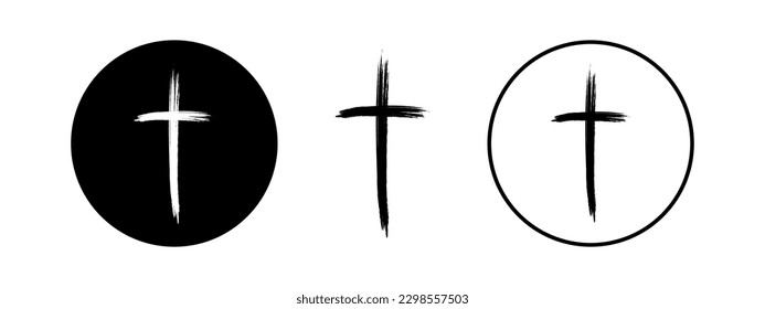 Cross, great religion logo for any purposes. Set of christian cross illustration.