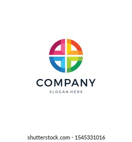 Cross Group abstract Logo design vector template