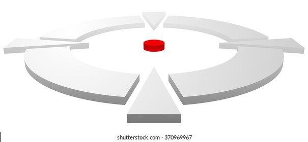 Cross hair, target mark symbol with red dot isolated on white.