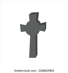 A cross with a halloween theme. illustration. Vector. Logos.