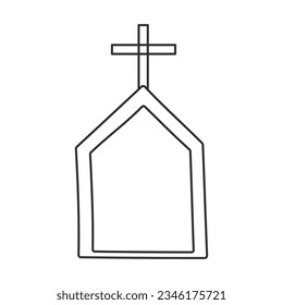cross halloween tombstone death line bury icon