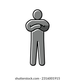 cross hand man color icon vector. cross hand man sign. isolated symbol illustration