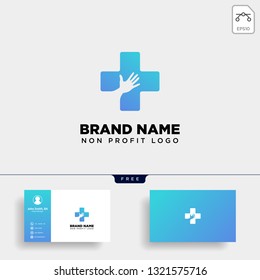 cross hand medical health care logo template vector illustration
