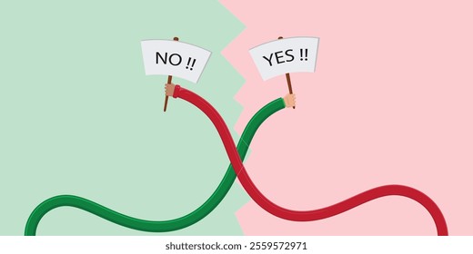 Cross Hands Holding Sign, Cartoon vector illustration. Placard and poster ,protest announcement board