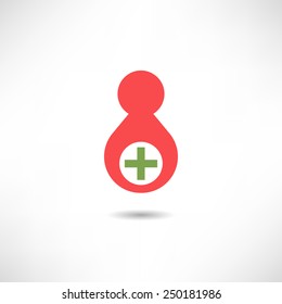 Cross in the hands of icon