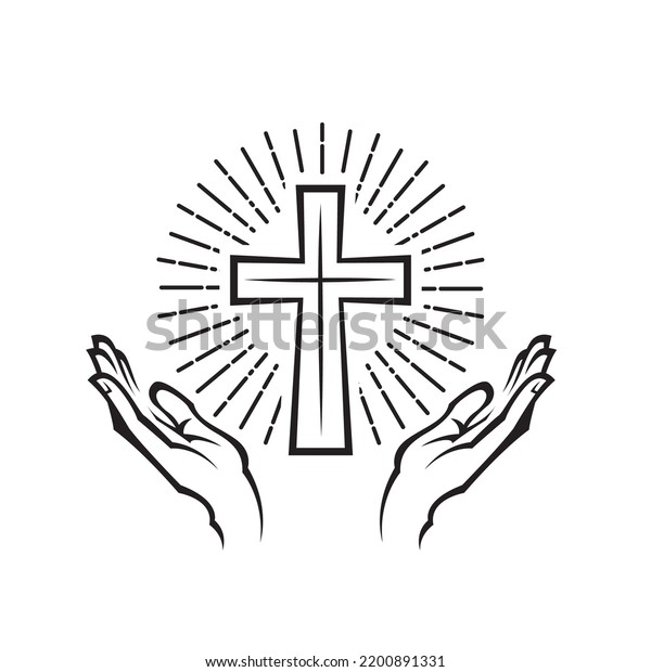 Cross Hands Symbol Isolated On White Stock Vector (royalty Free 