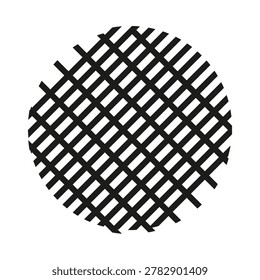 Cross Hatch Circle Geometric Vector Illustration for Minimal Abstract Modern Layouts
