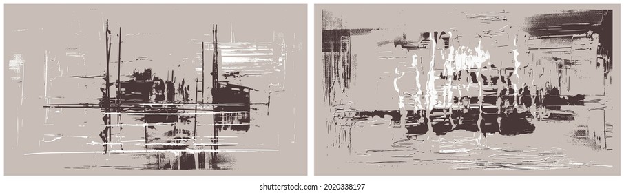 Arreglos de rayas cruzadas, trazos de pintura sobre lienzo. Aceite sucio, arte pintado acrílico, textura vectorial. Fondo de gruñido abstracto, cubierta dibujada a mano ligera, fondo, patrón de color