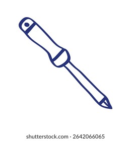 Cross head screwdriver sketch. Construction tool. Color vector instrument illustration