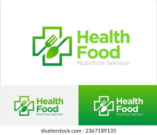 cross health food logo designs for nutrition and medical food logo