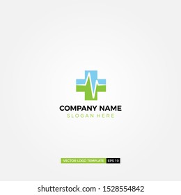 cross health logo and plus modern icon vector design template