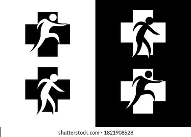 Cross health and people design concept. Very suitable in various business purposes, also for icon, symbol and many more.