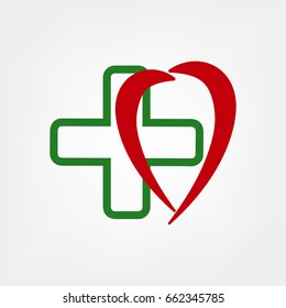 Cross and heart